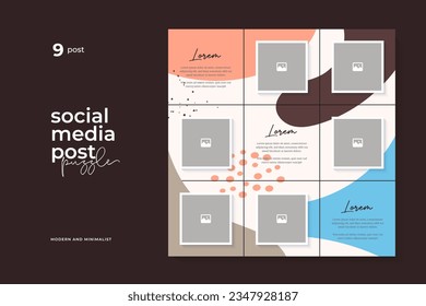 Vector Design Template for Social Media Post Puzzle
