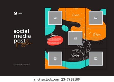 Vector Design Template for Social Media Post Puzzle