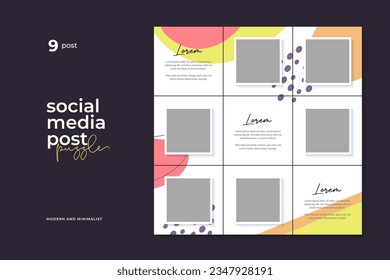Vector Design Template for Social Media Post Puzzle