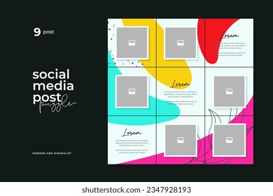 Vector Design Template for Social Media Post Puzzle