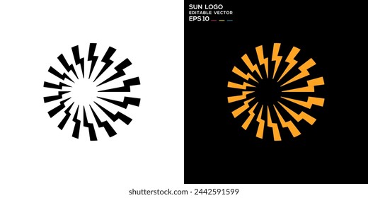 Vector design template of sun and lightning, light, spin, lightning, rotate, icon symbols EPS 10