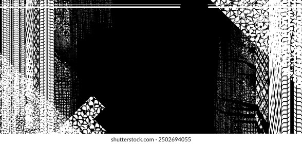Vector Design Template - Tire Tracks - Tire Treads and Grunge Textures