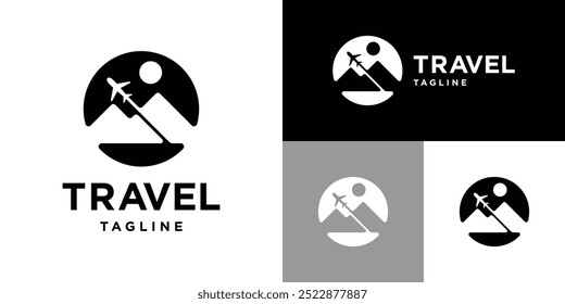 Vector design template of travel logo. Location, mountains, travel. Icon symbol EPS 10.
