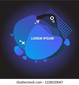 Vector design template in trendy bright gradient colors with abstract colorful spot and space for text.