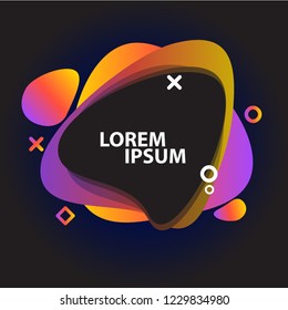 Vector design template in trendy bright gradient colors with abstract colorful spot and space for text.