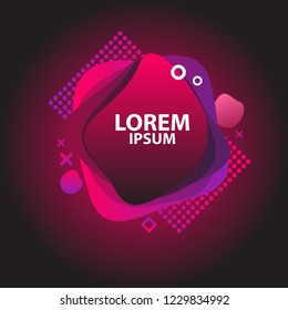 Vector design template in trendy bright gradient colors with abstract colorful spot and space for text.