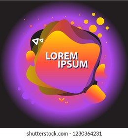 Vector design template in trendy bright gradient colors with abstract colorful spot and space for text.
