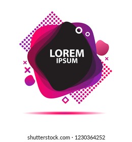 Vector design template in trendy bright gradient colors with abstract colorful spot and space for text.