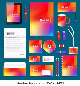 Vector design template in trendy vibrant gradient colors with abstract fluid shapes, paint splashes, ink drops. Futuristic posters, banners, brochure, flyer and cover designs. Abstract fluid 3d shape
