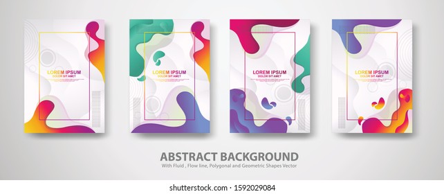 Vector design template in trendy vibrant gradient colors with abstract fluid shapes for annual report, magazine, poster, web, landing, page, flayer, brochure, social media, promotion and other users