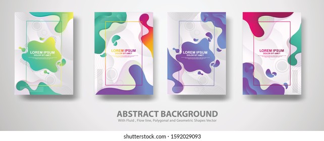 Vector design template in trendy vibrant gradient colors with abstract fluid shapes for annual report, magazine, poster, web, landing, page, flayer, brochure, social media, promotion and other users