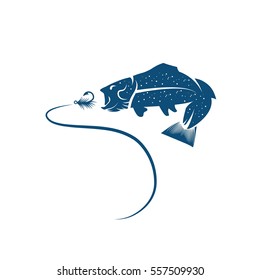 vector design template of trout and lure 
