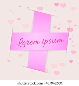 Vector design template. Twisted ribbon cut in paper.