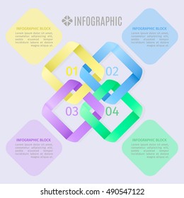 Vector design template. Vector twisted tapes.