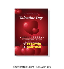 vector design template for the Valentine's Day event flyer