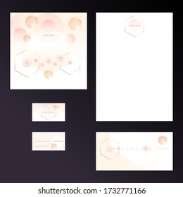 Vector design templates for corporate style. Cover, letter, invitation, business card.