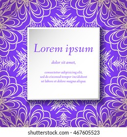 Vector design templates. Cute Seamless abstract pattern, hand drawn texture for Wedding, Bridal, Birthday Invitations, Cards, Flyers. Cute floral vintage geometric background. Fabric or paper print.