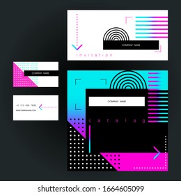 Vector design templates for invitation, banner, card, cover, poster. Different bright colored geometric shapes - design elements.