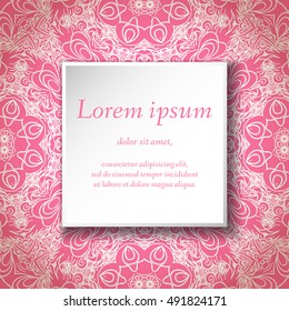 Vector design templates. Seamless abstract pattern, hand drawn texture for Wedding, Bridal, Valentine's day, Birthday Invitations, Cards, Flyers. Cute vintage geometric background. Fabric, paper print