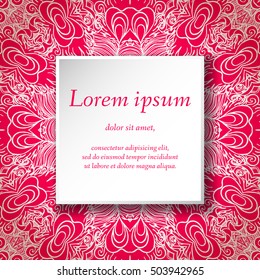 Vector design templates. Seamless abstract pattern, hand drawn texture for Wedding, Bridal, Valentine's day, Birthday Invitations, Cards, Flyers. Cute vintage geometric background. Fabric, paper print