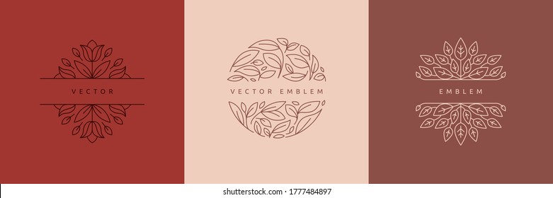 Plantillas de diseño de vectores de estilo moderno sencillo con espacio de copia para texto, flores y hojas - fondos y marcos de invitación a la boda, fondos de pantalla de historias de medios sociales, papel de lujo y saludos