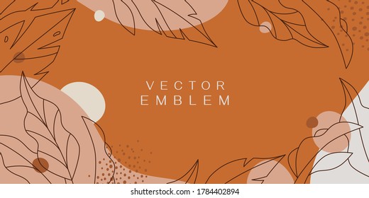 Vector design templates in simple modern style with copy space for text, flowers and leaves - wedding invitation backgrounds and frames, social media stories wallpapers, luxury stationery and greeting