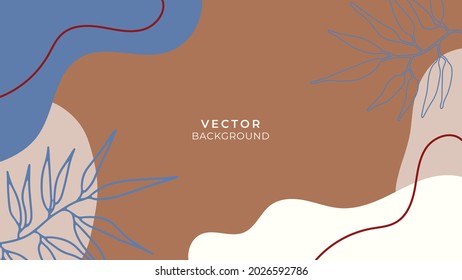 Vector design templates in simple modern style with copy space for text, flowers and leaves - wedding invitation backgrounds and frames, social media stories wallpapers 