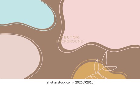 Vector design templates in simple modern style with copy space for text, flowers and leaves - wedding invitation backgrounds and frames, social media stories wallpapers 