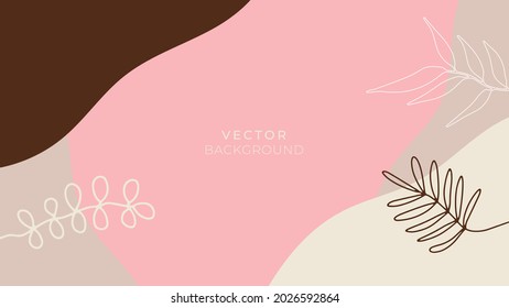 Vector design templates in simple modern style with copy space for text, flowers and leaves - wedding invitation backgrounds and frames, social media stories wallpapers 