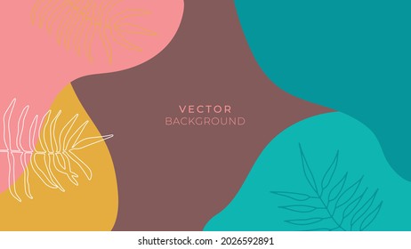 Vector design templates in simple modern style with copy space for text, flowers and leaves - wedding invitation backgrounds and frames, social media stories wallpapers 