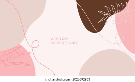 Vector design templates in simple modern style with copy space for text, flowers and leaves - wedding invitation backgrounds and frames, social media stories wallpapers 