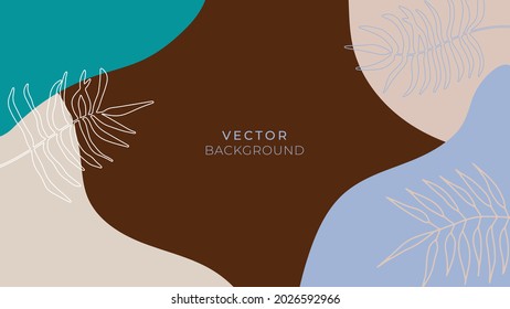 Vector design templates in simple modern style with copy space for text, flowers and leaves - wedding invitation backgrounds and frames, social media stories wallpapers 