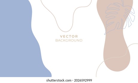 Vector design templates in simple modern style with copy space for text, flowers and leaves - wedding invitation backgrounds and frames, social media stories wallpapers 