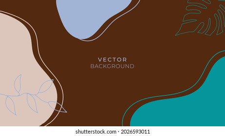 Vector design templates in simple modern style with copy space for text, flowers and leaves - wedding invitation backgrounds and frames, social media stories wallpapers 