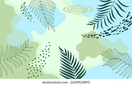 Vector design templates in simple modern style with copy space for text, flowers and leaves - wedding invitation backgrounds and frames, social media stories wallpapers