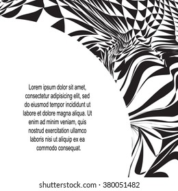 Vector design templates. Vintage frames and backgrounds. Brochures in black-and-white style. Geometric pattern.  