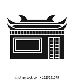 Vector design of temple and hanoi symbol. Graphic of temple and vietnamese vector icon for stock.