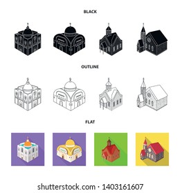 Vector design of temple and historic symbol. Collection of temple and faith stock symbol for web.