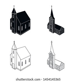 Vector design of temple and historic symbol. Collection of temple and faith vector icon for stock.
