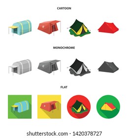 Vector design of tent  and camp icon. Collection of tent  and forest stock vector illustration.