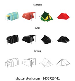 Vector design of tent and camp sign. Set of tent and forest vector icon for stock.