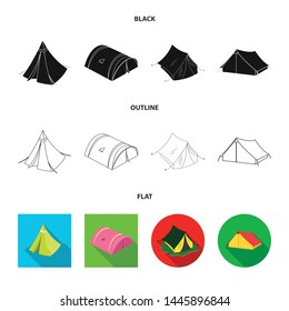 Vector design of tent and camp sign. Collection of tent and forest stock vector illustration.