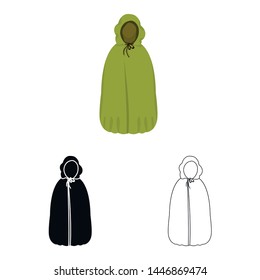 Vector design of tent and raincoat sign. Collection of tent and hood stock symbol for web.