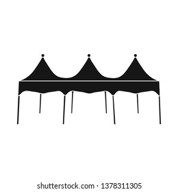 Vector design of tent and simple logo. Set of tent and wedding stock vector illustration.