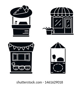 Vector design of tent and urban icon. Set of tent and stand vector icon for stock.