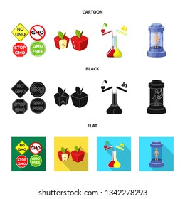Vector design of test and synthetic icon. Set of test and laboratory stock symbol for web.