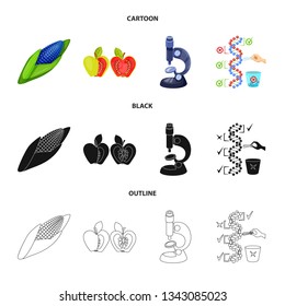Vector design of test and synthetic icon. Set of test and laboratory stock symbol for web.