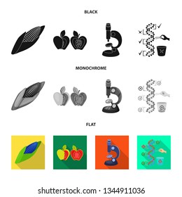 Vector design of test and synthetic icon. Collection of test and laboratory stock vector illustration.