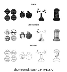 Vector design of test and synthetic icon. Set of test and laboratory stock vector illustration.
