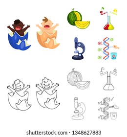 Vector design of test and synthetic icon. Collection of test and laboratory vector icon for stock.